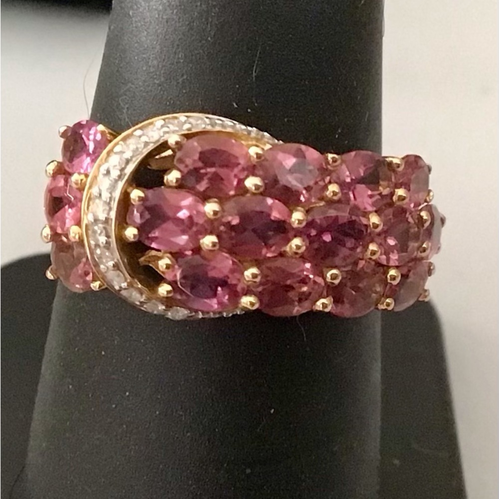 14K YG Garnet Cocktail Ring